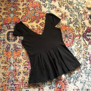 Blacks pleated peplum top
